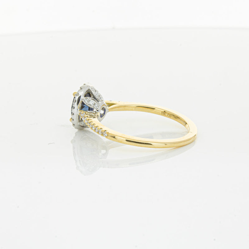 18ct Yellow Gold 1.08ct Sapphire & Diamond Mini Sierra Ring-Ring-Walker & Hall