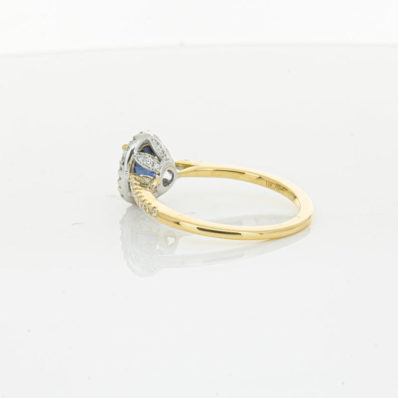 18ct Yellow Gold 1.08ct Sapphire & Diamond Mini Sierra Ring-Ring-Walker & Hall