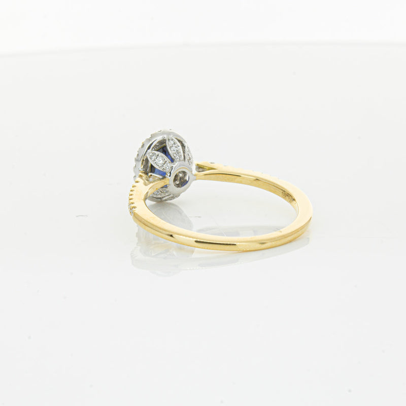 18ct Yellow Gold 1.08ct Sapphire & Diamond Mini Sierra Ring-Ring-Walker & Hall