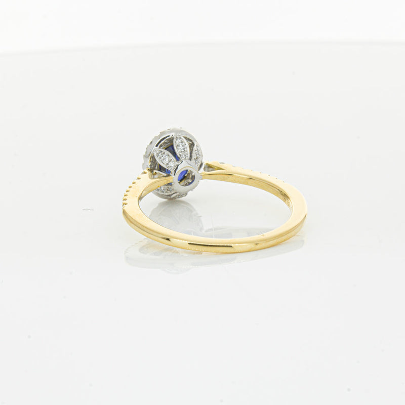 18ct Yellow Gold 1.08ct Sapphire & Diamond Mini Sierra Ring-Ring-Walker & Hall