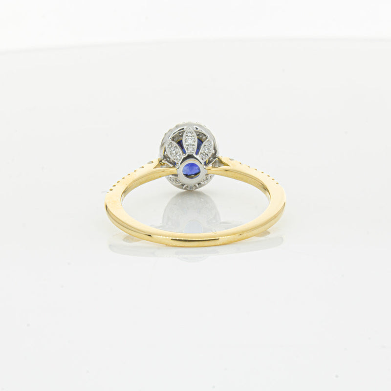 18ct Yellow Gold 1.08ct Sapphire & Diamond Mini Sierra Ring-Ring-Walker & Hall