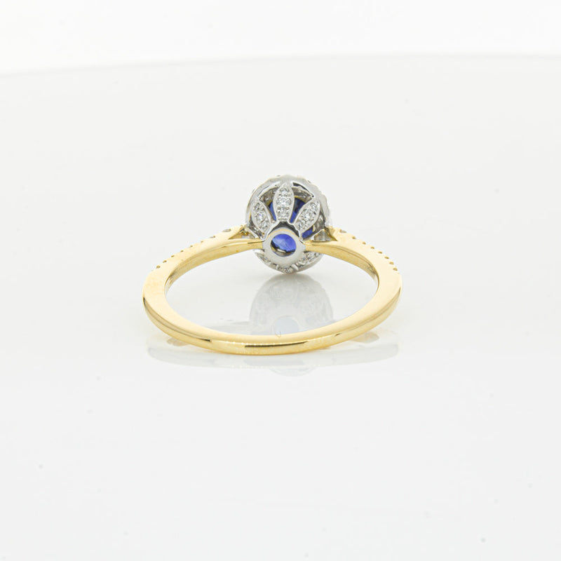 18ct Yellow Gold 1.08ct Sapphire & Diamond Mini Sierra Ring-Ring-Walker & Hall