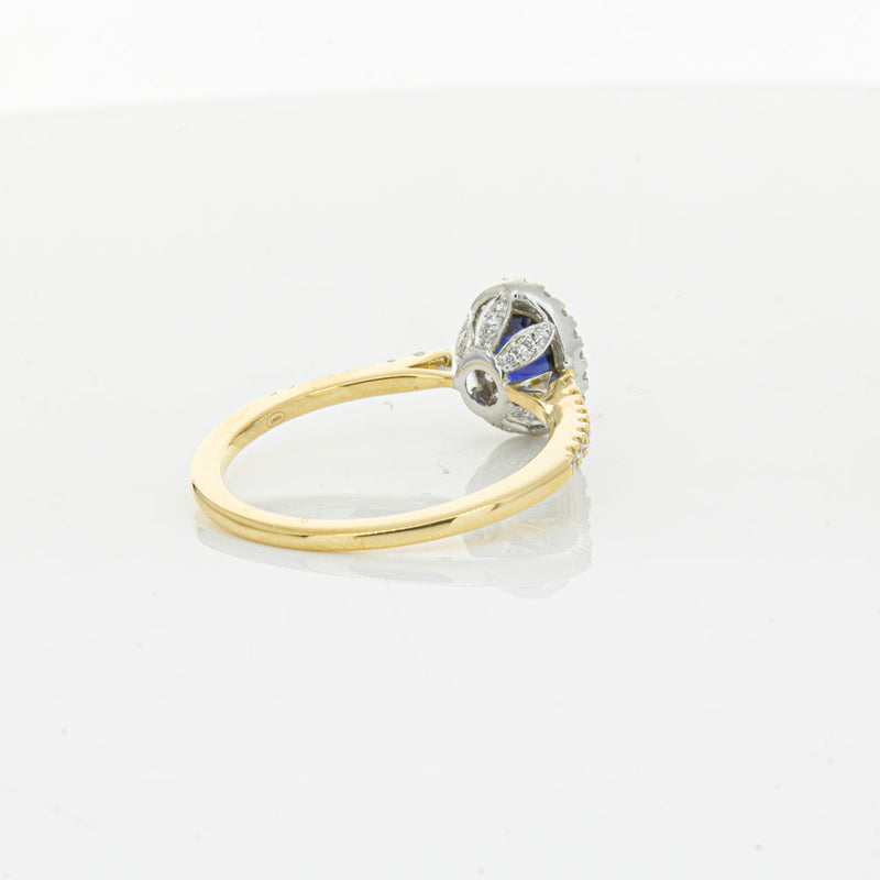 18ct Yellow Gold 1.08ct Sapphire & Diamond Mini Sierra Ring-Ring-Walker & Hall