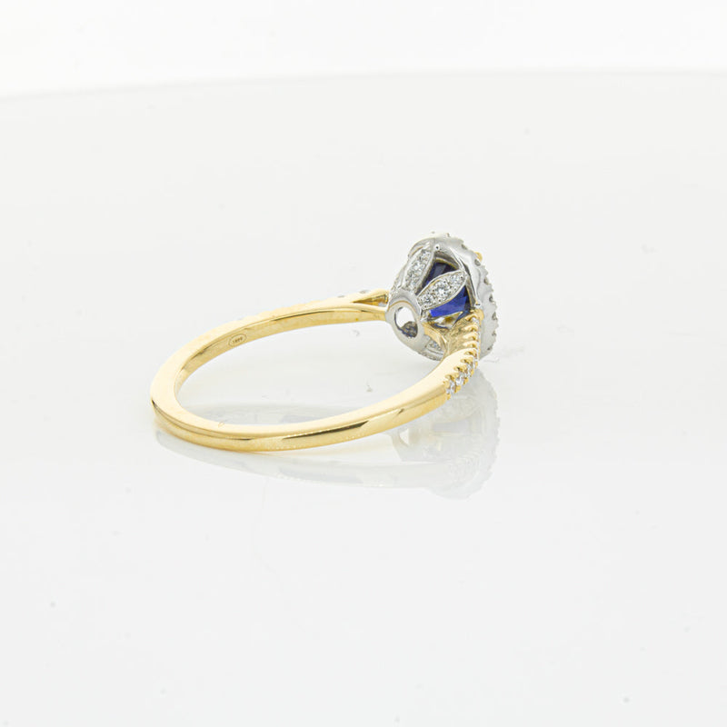 18ct Yellow Gold 1.08ct Sapphire & Diamond Mini Sierra Ring-Ring-Walker & Hall