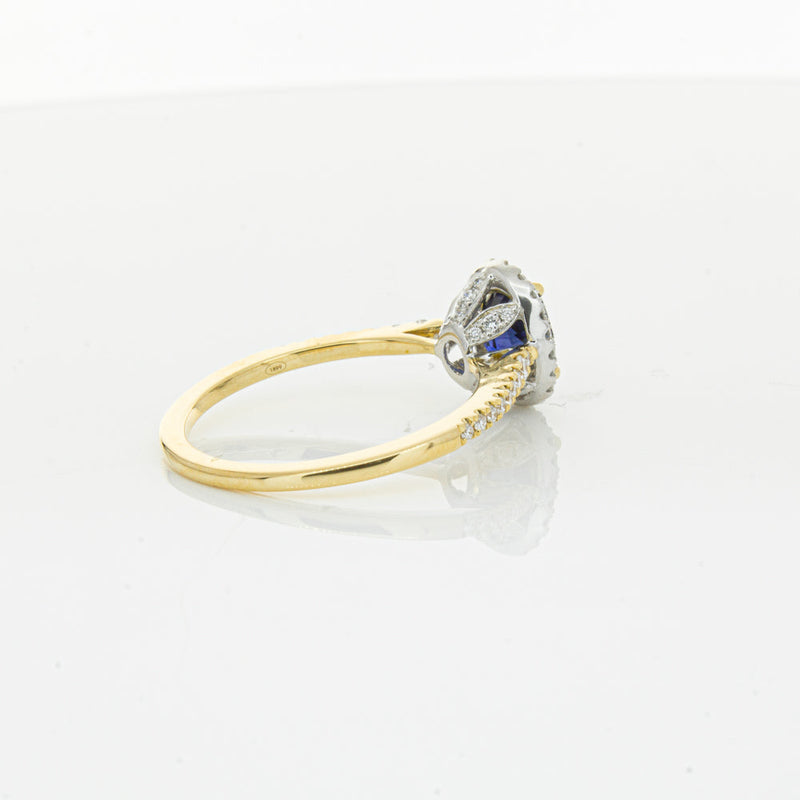18ct Yellow Gold 1.08ct Sapphire & Diamond Mini Sierra Ring-Ring-Walker & Hall