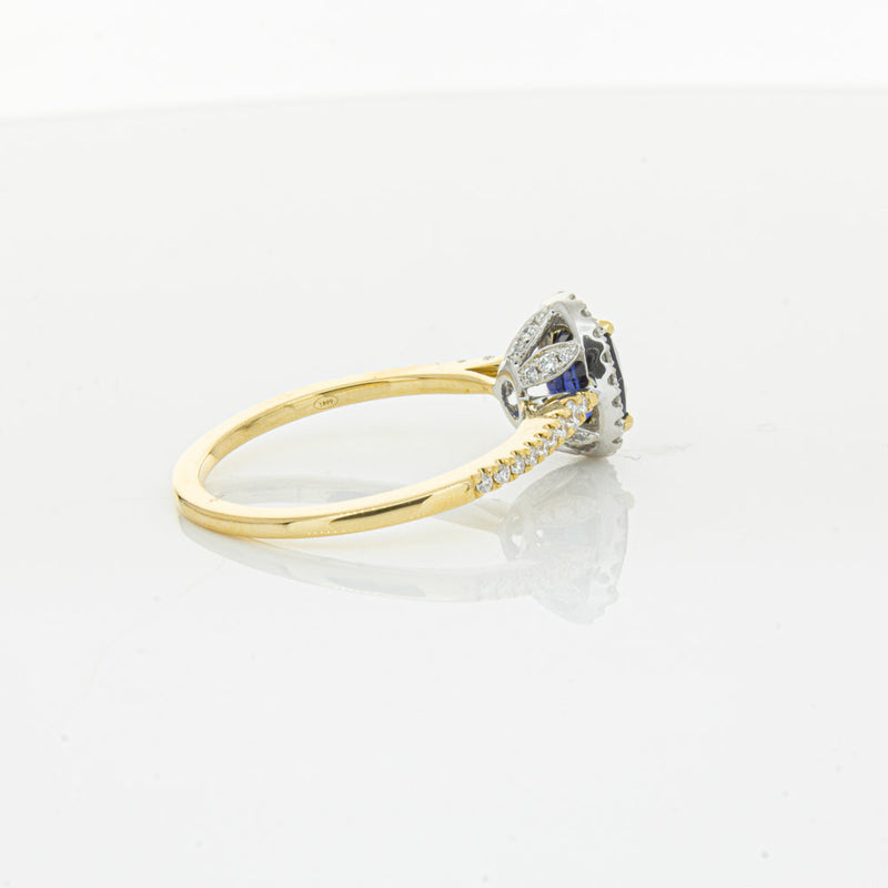 18ct Yellow Gold 1.08ct Sapphire & Diamond Mini Sierra Ring-Ring-Walker & Hall