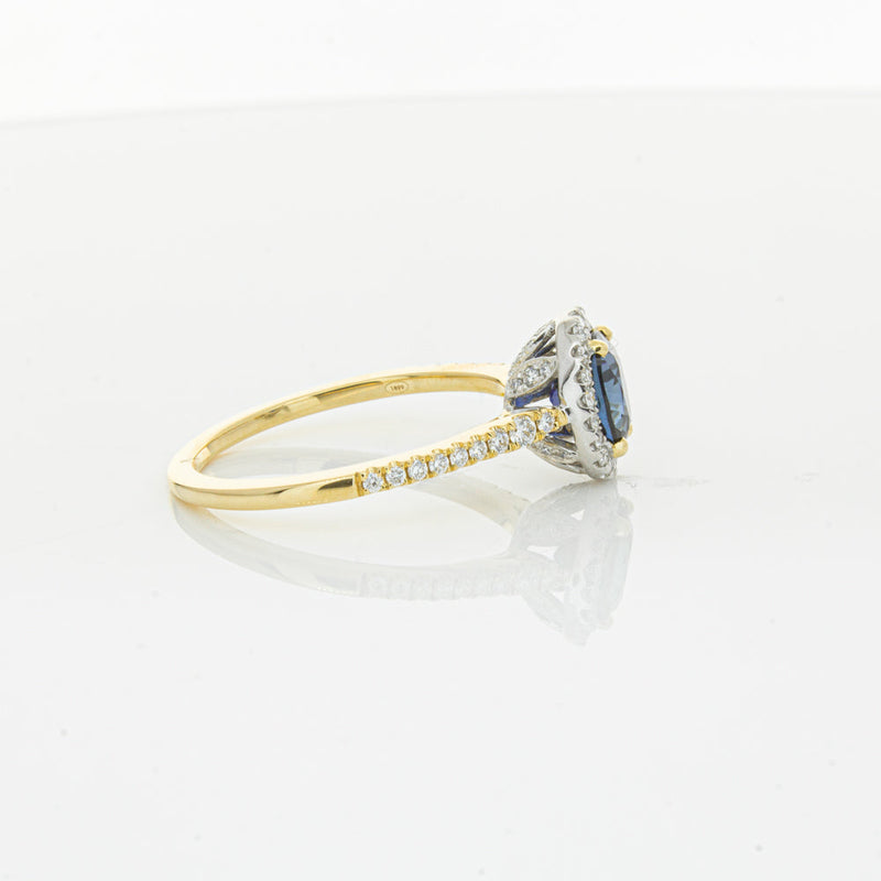 18ct Yellow Gold 1.08ct Sapphire & Diamond Mini Sierra Ring-Ring-Walker & Hall