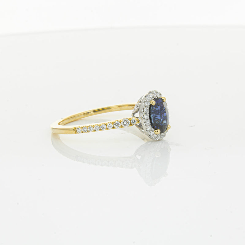 18ct Yellow Gold 1.08ct Sapphire & Diamond Mini Sierra Ring-Ring-Walker & Hall
