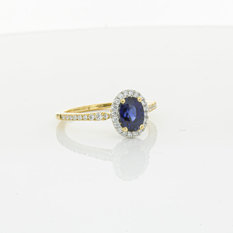 18ct Yellow Gold 1.08ct Sapphire & Diamond Mini Sierra Ring-Ring-Walker & Hall