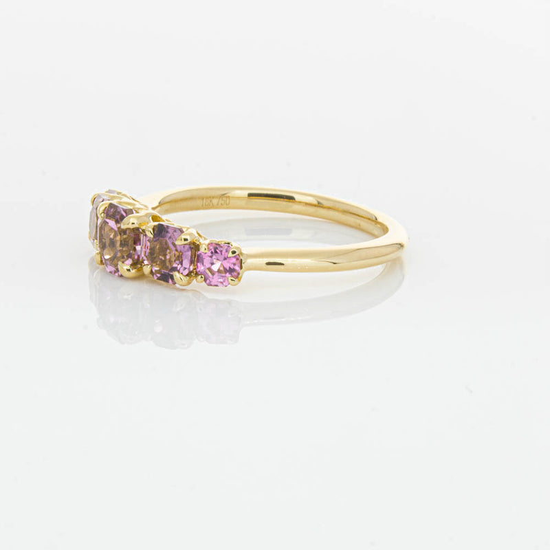 18ct Yellow Gold Five Stone Pink Tourmaline Octavia Ring-Ring-Walker & Hall