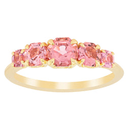 18ct Yellow Gold Five Stone Pink Tourmaline Octavia Ring - Ring - Walker & Hall
