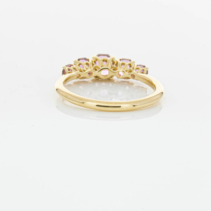 18ct Yellow Gold Five Stone Pink Tourmaline Octavia Ring-Ring-Walker & Hall