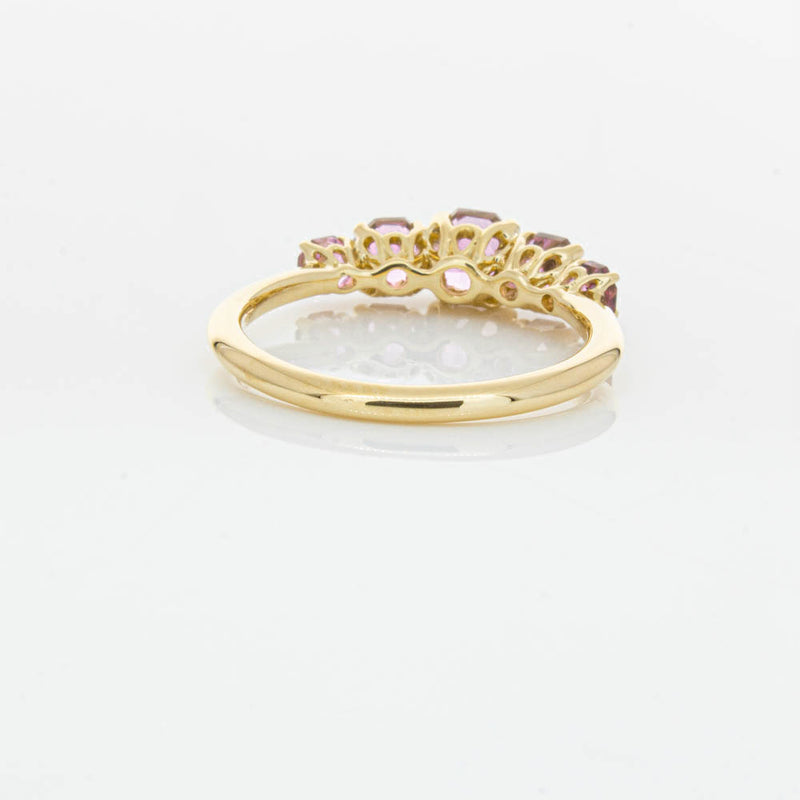 18ct Yellow Gold Five Stone Pink Tourmaline Octavia Ring-Ring-Walker & Hall