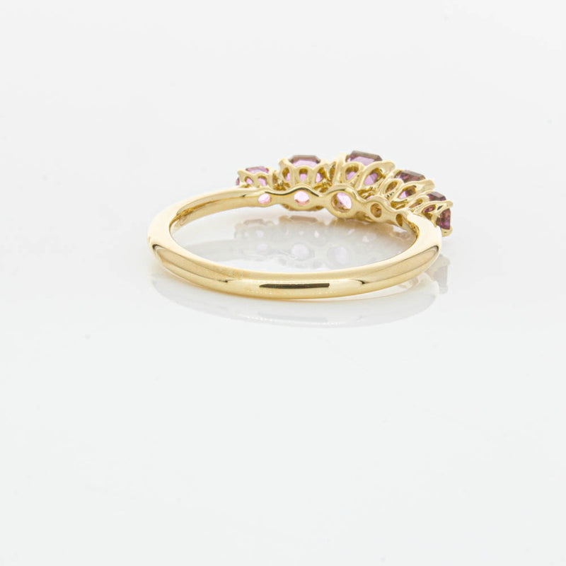 18ct Yellow Gold Five Stone Pink Tourmaline Octavia Ring-Ring-Walker & Hall