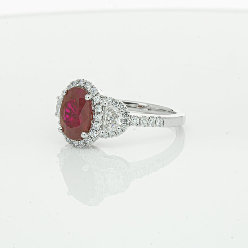 18ct White Gold Ruby & Diamond Ring-Ring-Walker & Hall