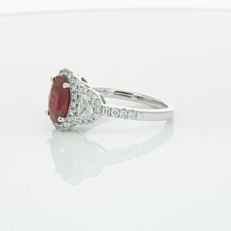 18ct White Gold Ruby & Diamond Ring-Ring-Walker & Hall