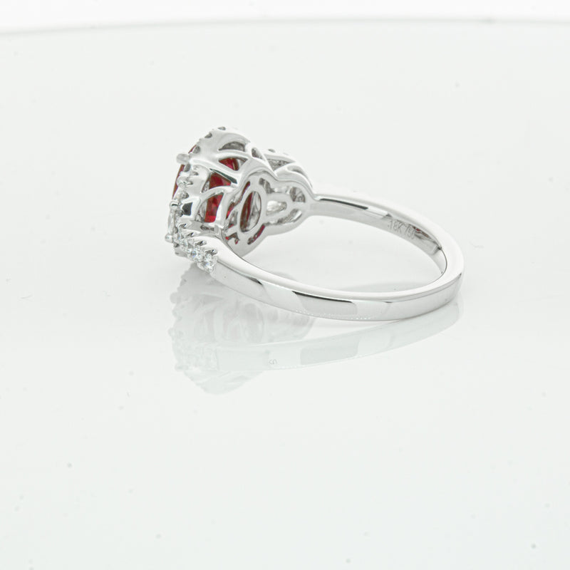 18ct White Gold Ruby & Diamond Ring-Ring-Walker & Hall