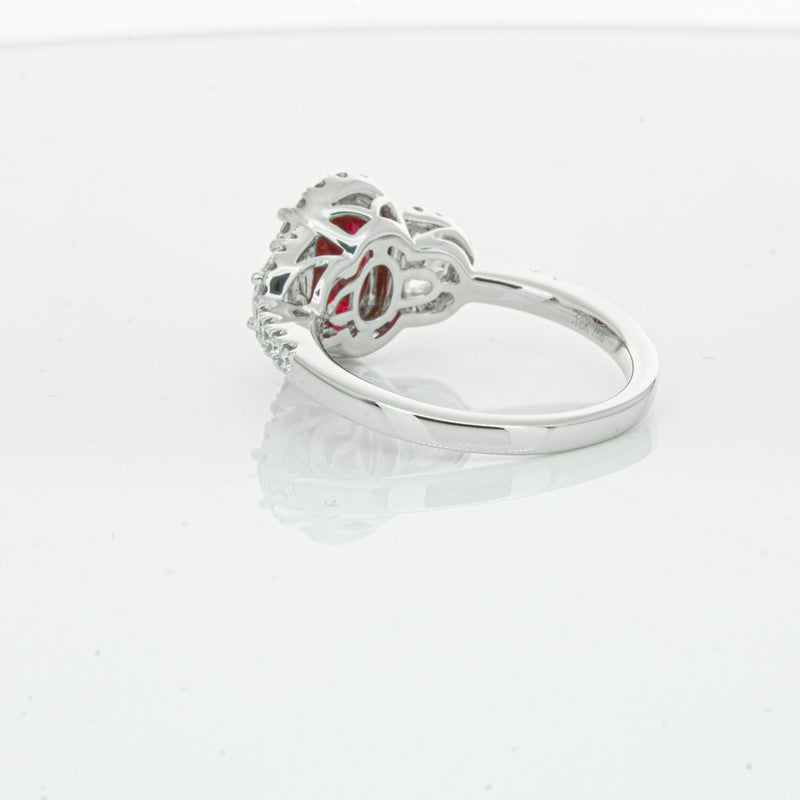 18ct White Gold Ruby & Diamond Ring-Ring-Walker & Hall