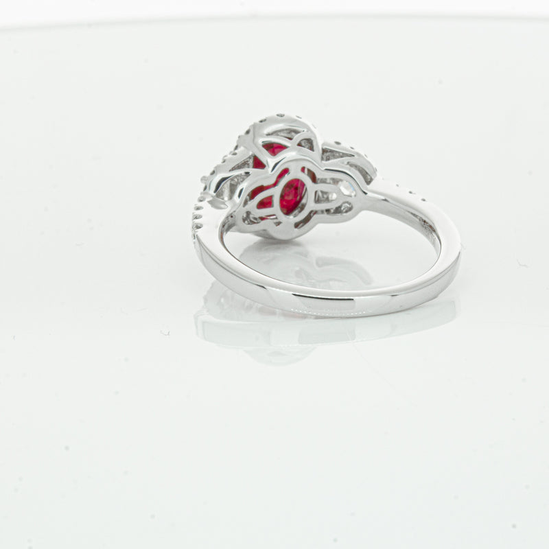18ct White Gold Ruby & Diamond Ring-Ring-Walker & Hall