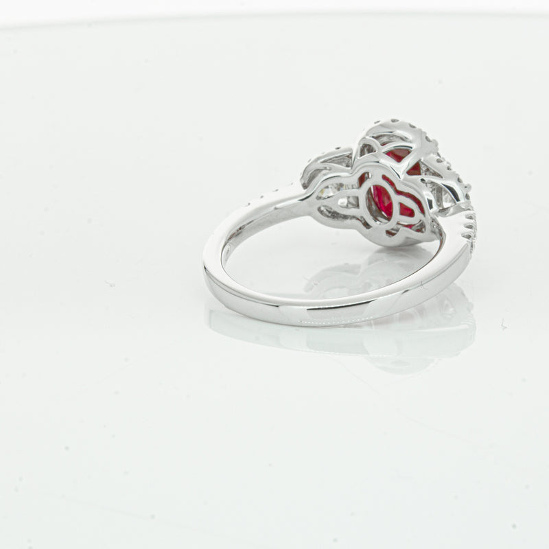 18ct White Gold Ruby & Diamond Ring-Ring-Walker & Hall