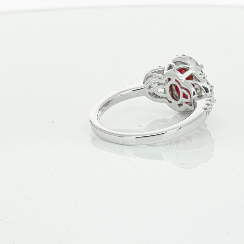 18ct White Gold Ruby & Diamond Ring-Ring-Walker & Hall