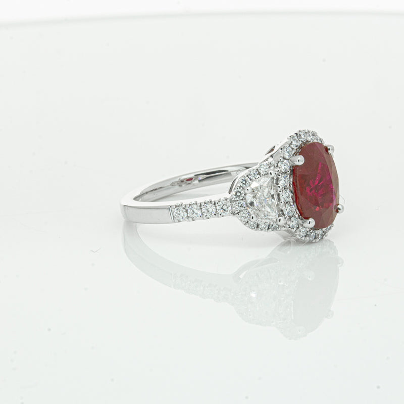 18ct White Gold Ruby & Diamond Ring-Ring-Walker & Hall