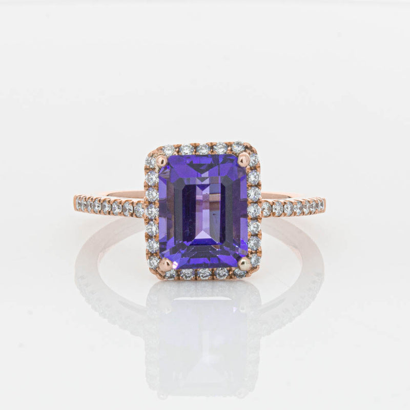 18ct Rose Gold 2.55ct Tanzanite & Diamond Ring-Ring-Walker & Hall
