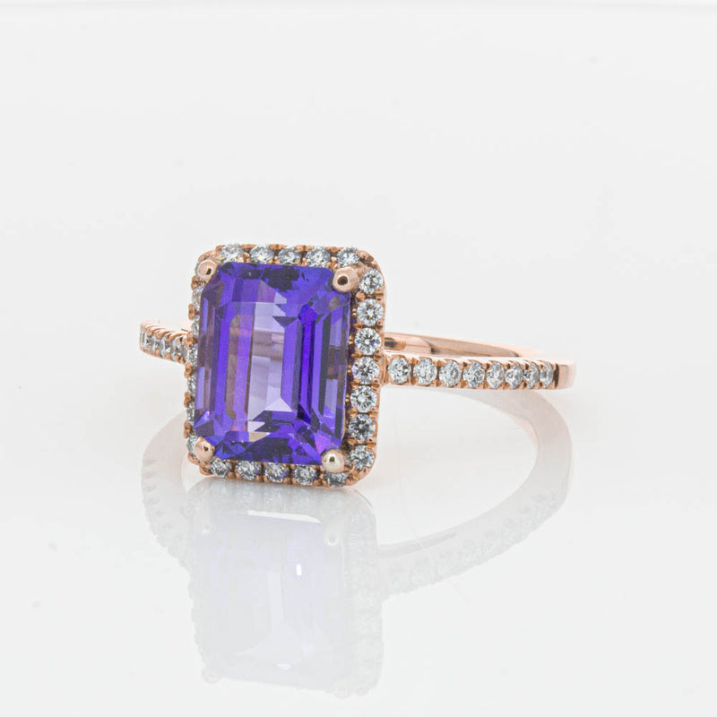 18ct Rose Gold 2.55ct Tanzanite & Diamond Ring-Ring-Walker & Hall