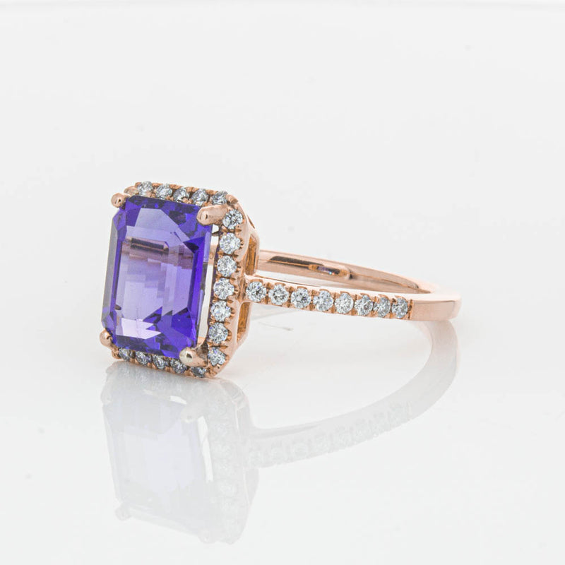 18ct Rose Gold 2.55ct Tanzanite & Diamond Ring-Ring-Walker & Hall