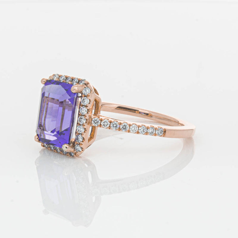 18ct Rose Gold 2.55ct Tanzanite & Diamond Ring-Ring-Walker & Hall
