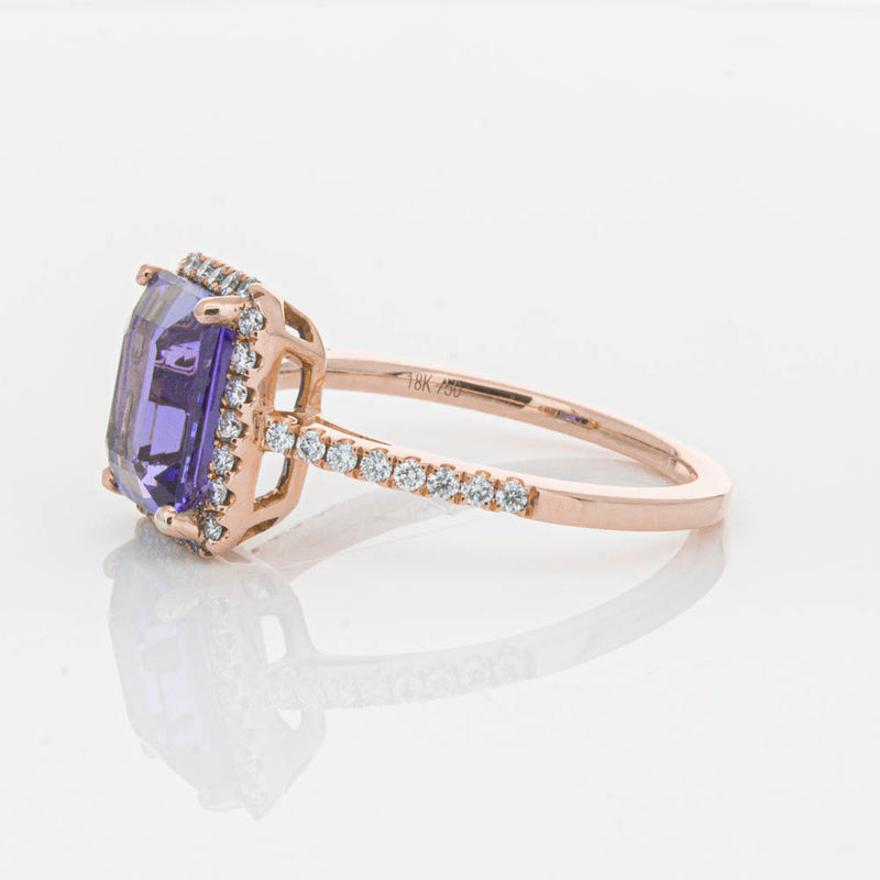 18ct Rose Gold 2.55ct Tanzanite & Diamond Ring-Ring-Walker & Hall