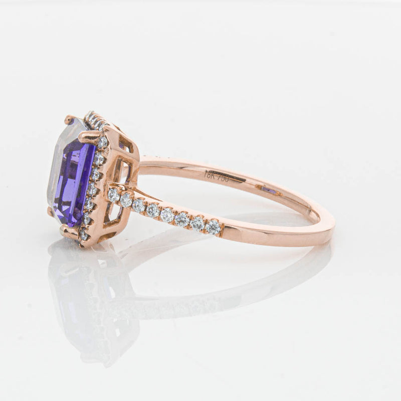 18ct Rose Gold 2.55ct Tanzanite & Diamond Ring-Ring-Walker & Hall