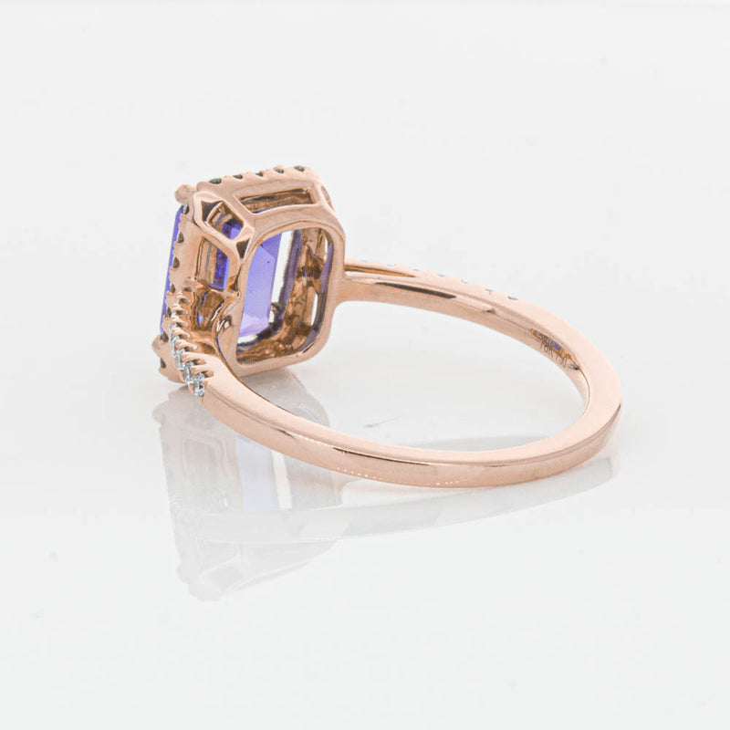 18ct Rose Gold 2.55ct Tanzanite & Diamond Ring-Ring-Walker & Hall