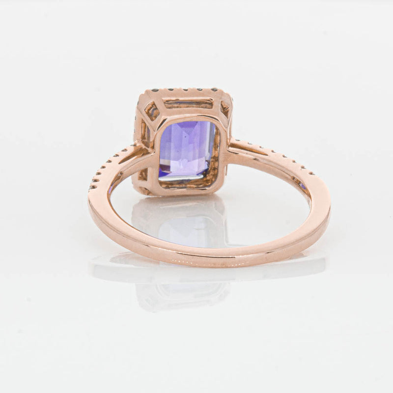 18ct Rose Gold 2.55ct Tanzanite & Diamond Ring-Ring-Walker & Hall
