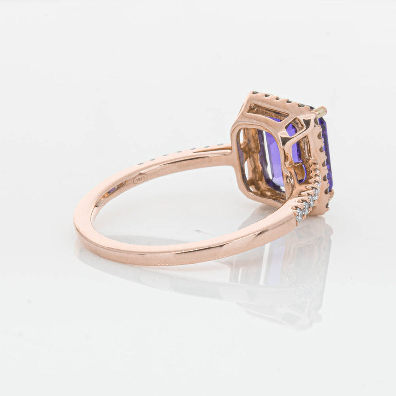 18ct Rose Gold 2.55ct Tanzanite & Diamond Ring-Ring-Walker & Hall