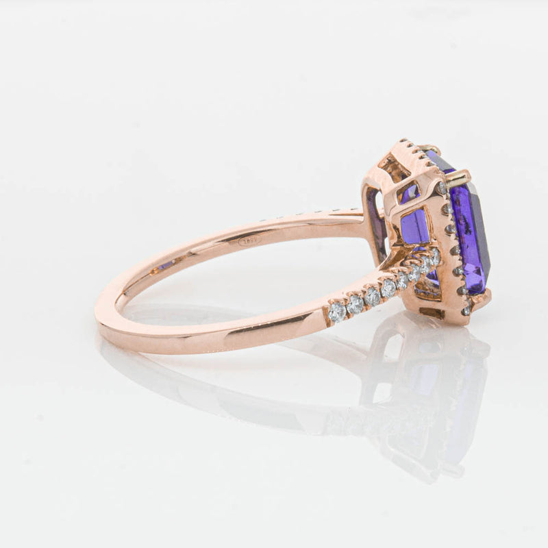 18ct Rose Gold 2.55ct Tanzanite & Diamond Ring-Ring-Walker & Hall