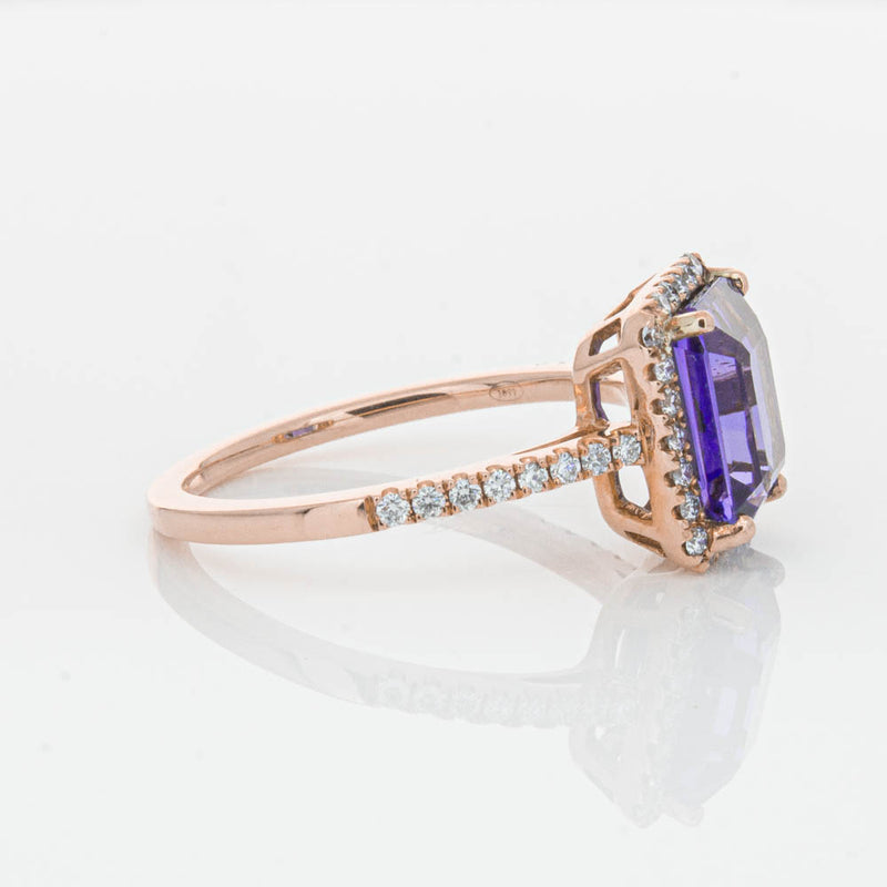 18ct Rose Gold 2.55ct Tanzanite & Diamond Ring-Ring-Walker & Hall