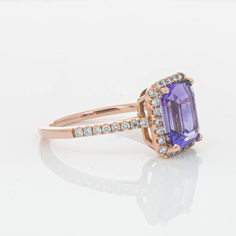 18ct Rose Gold 2.55ct Tanzanite & Diamond Ring-Ring-Walker & Hall