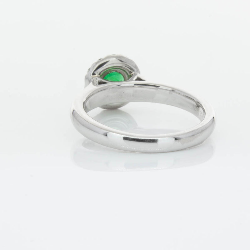 18ct White Gold Emerald & Diamond Eclipse Ring-Ring-Walker & Hall
