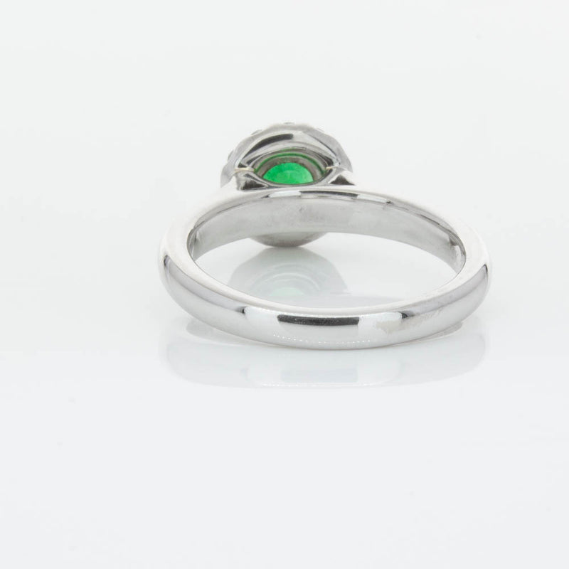 18ct White Gold Emerald & Diamond Eclipse Ring-Ring-Walker & Hall