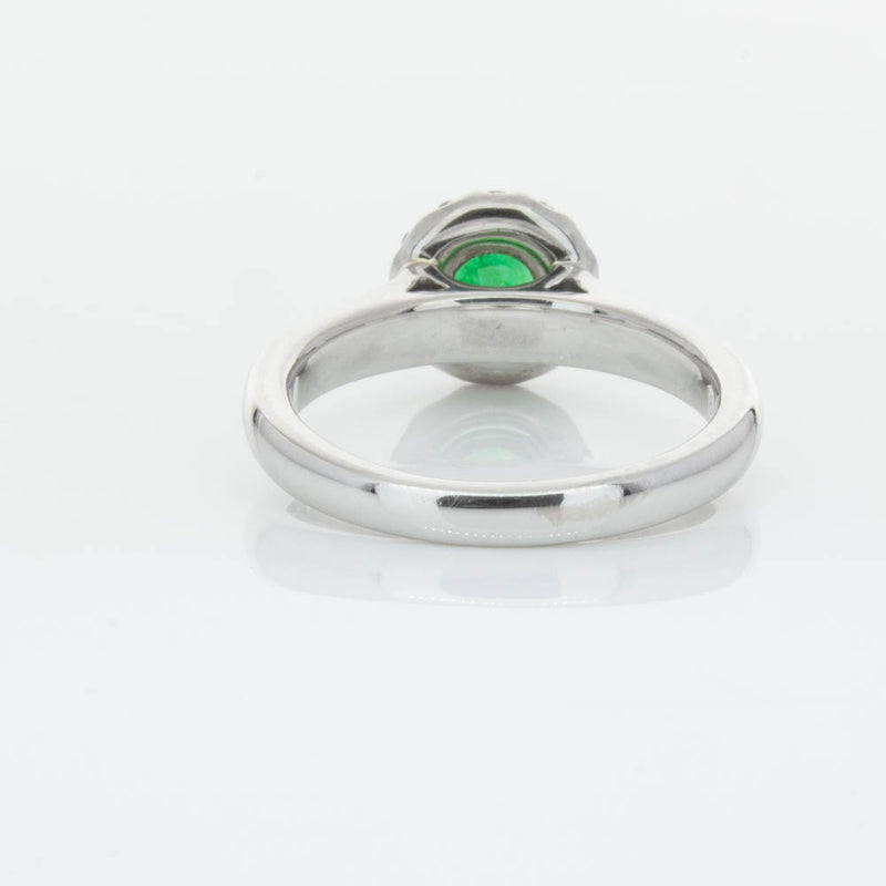 18ct White Gold Emerald & Diamond Eclipse Ring-Ring-Walker & Hall