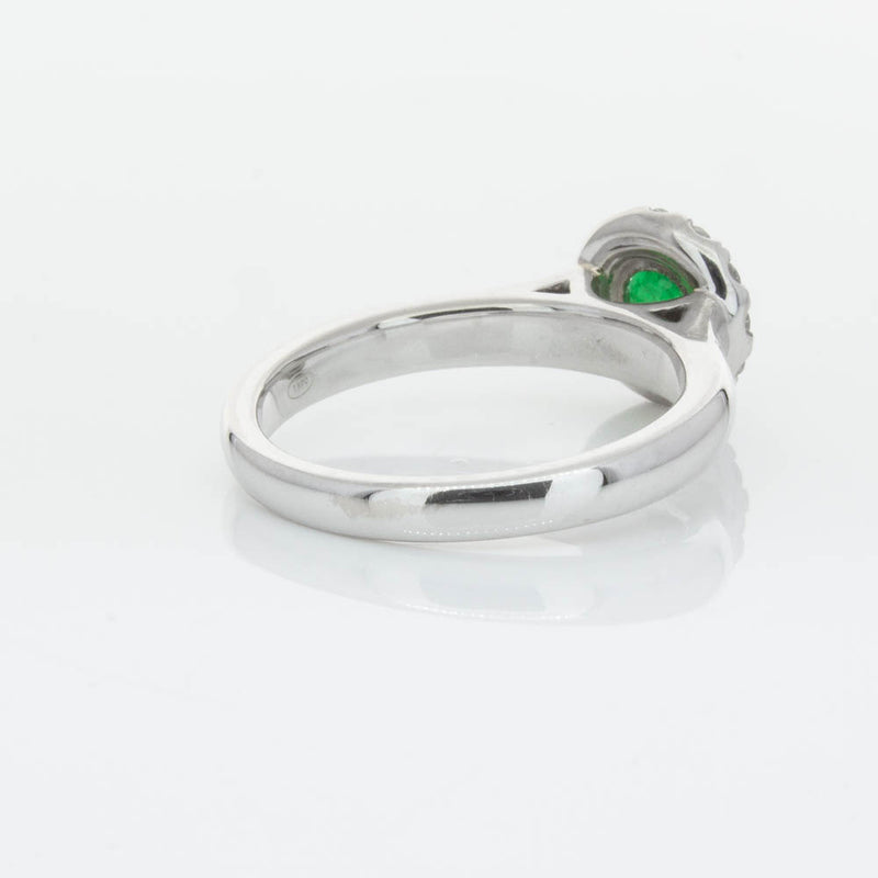 18ct White Gold Emerald & Diamond Eclipse Ring-Ring-Walker & Hall