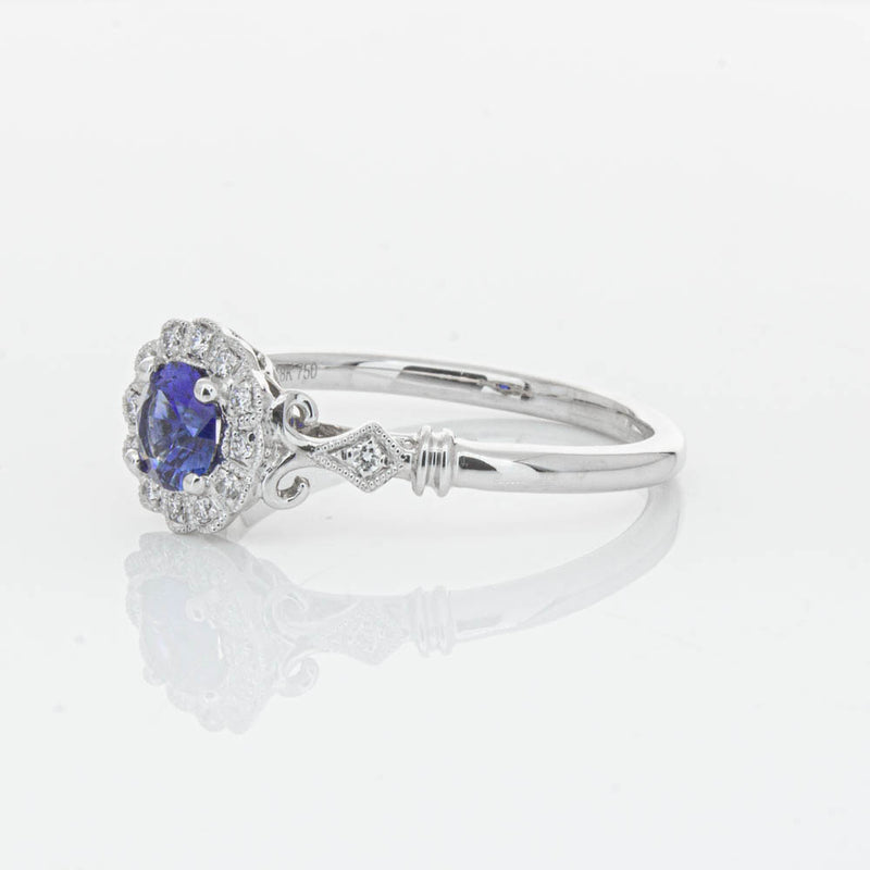 18ct White Gold Sapphire & Diamond Versailles Ring-Ring-Walker & Hall
