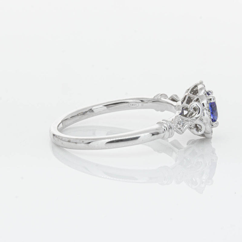 18ct White Gold Sapphire & Diamond Versailles Ring-Ring-Walker & Hall