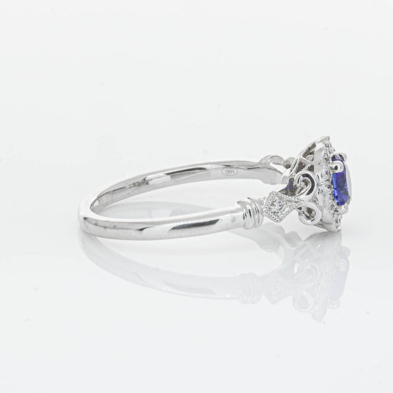 18ct White Gold Sapphire & Diamond Versailles Ring-Ring-Walker & Hall