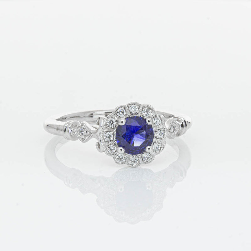 18ct White Gold Sapphire & Diamond Versailles Ring-Ring-Walker & Hall