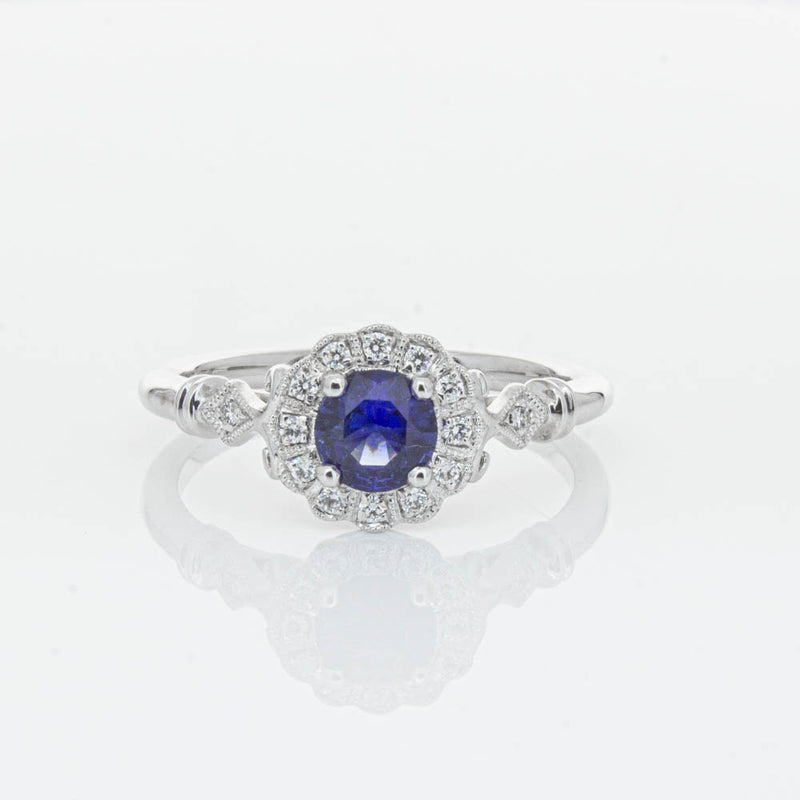 18ct White Gold Sapphire & Diamond Versailles Ring-Ring-Walker & Hall