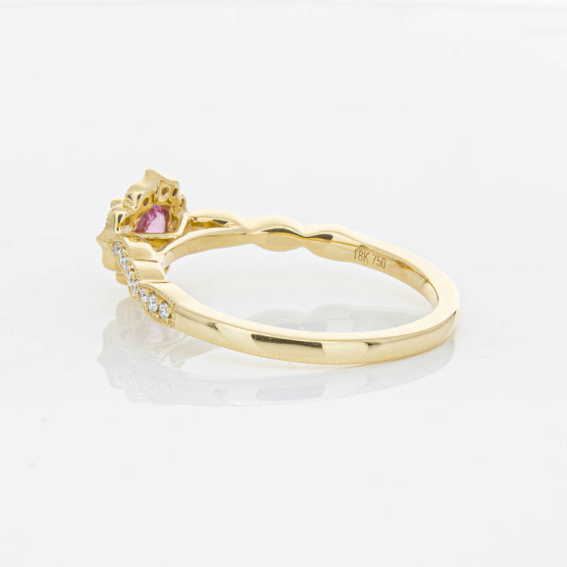 18ct Yellow Gold Pink Sapphire & Diamond Paramount Ring-Ring-Walker & Hall