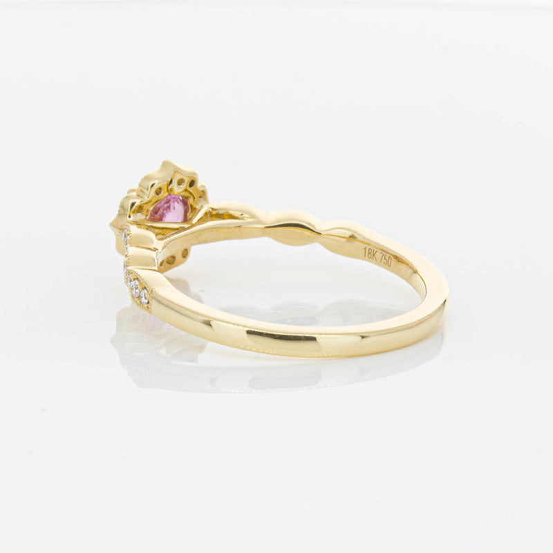 18ct Yellow Gold Pink Sapphire & Diamond Paramount Ring-Ring-Walker & Hall