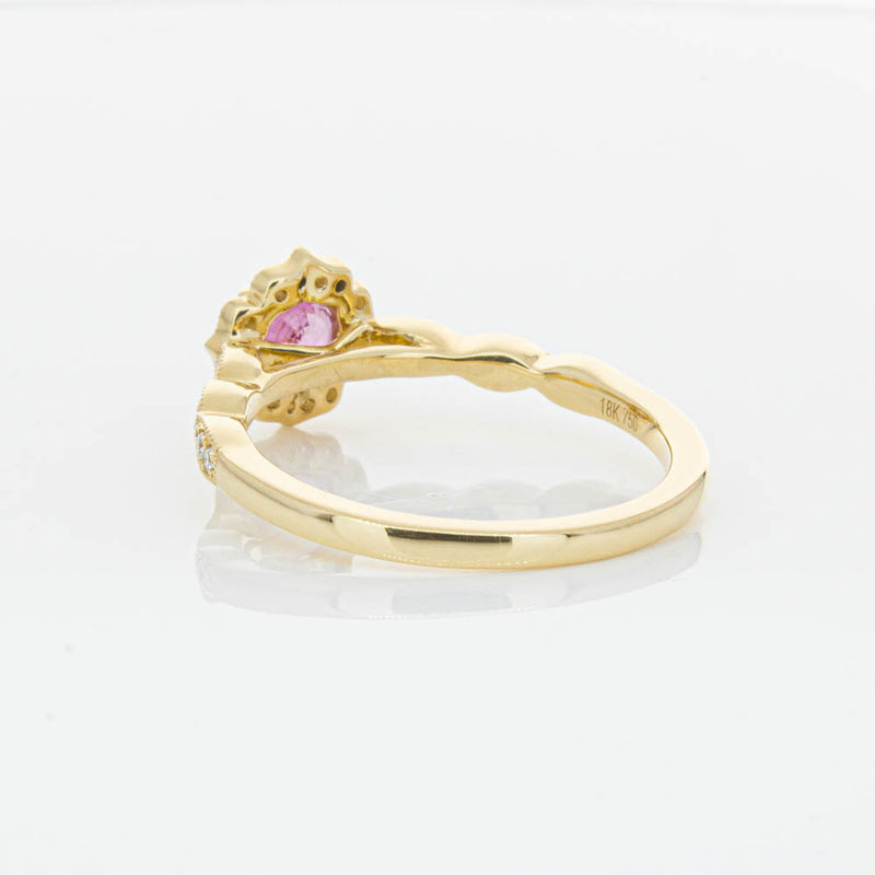 18ct Yellow Gold Pink Sapphire & Diamond Paramount Ring-Ring-Walker & Hall